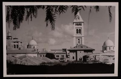 A Photograph of the Church of the Holy Sepulchre and the Church of the Redeemer in the Old City of Jerusalem, by Yousef Albina, the 1920s -30s