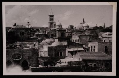 A Photograph of the Church of the Holy Sepulchre and the Church of the Redeemer in the Old City of Jerusalem, by Yousef Albina, the 1920s -30s