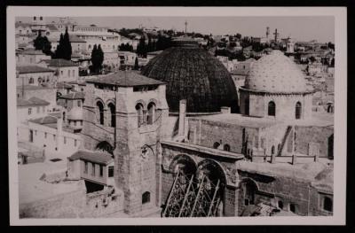 A Photograph of the Church of the Holy Sepulchre in the Old City of Jerusalem,  by Yousef Albina, the 1920s -30s

