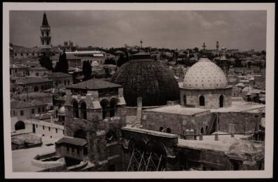 The Domes and Bell Tower of the Church of the Holy Sepulcher in Jerusalem, by Yousef Albina, the 1920s -30s