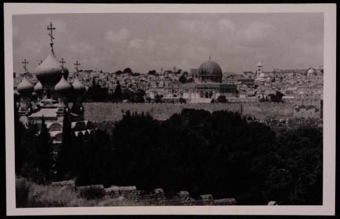 A Photograph of the Church of Mary Magdalene on the Slope of the Mount of Olives in  Jerusalem,  by Yousef Albina, the 1920s -30s