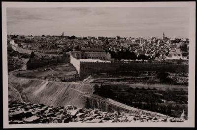 A Photograph of the Dome of the Rock and al-Aqsa Mosque in Jerusalem,  by Yousef Albina, the 1920s -30s