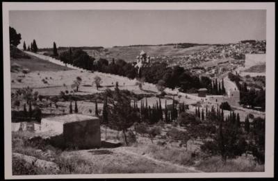 A Photograph of a Section of the Southern Side of the Jerusalem Wall and the Church of Mary Magdalene in  Jerusalem,  by Yousef Albina, the 1920s -30s
