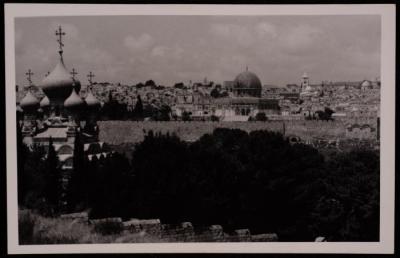 A Photograph of the Church of Mary Magdalene on the Slope of the Mount of Olives in  Jerusalem,  by Yousef Albina, the 1920s -30s