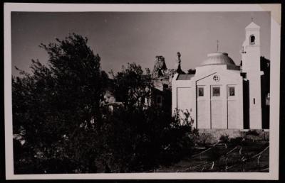 كنيسة قبر اليعازر في بلدة العيزرية قضاء القدس، تصوير يوسف البينا، عشرينيات وثلاثينيات القرن العشرين
