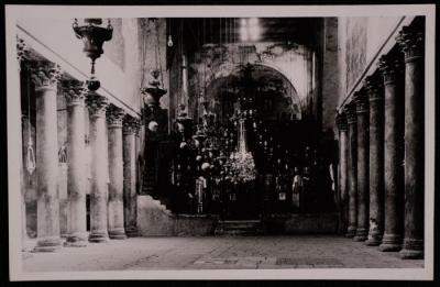 A Photograph of the Internal Corridor in the Church of the Nativity in Bethlehem, by Yousef Albina, the 1920s -30s
