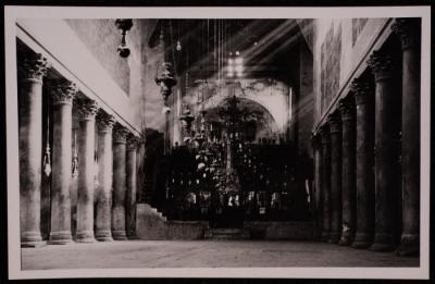 A Photograph of the Internal Corridor in the Church of the Nativity in Bethlehem, by Yousef Albina, the 1920s -30s
