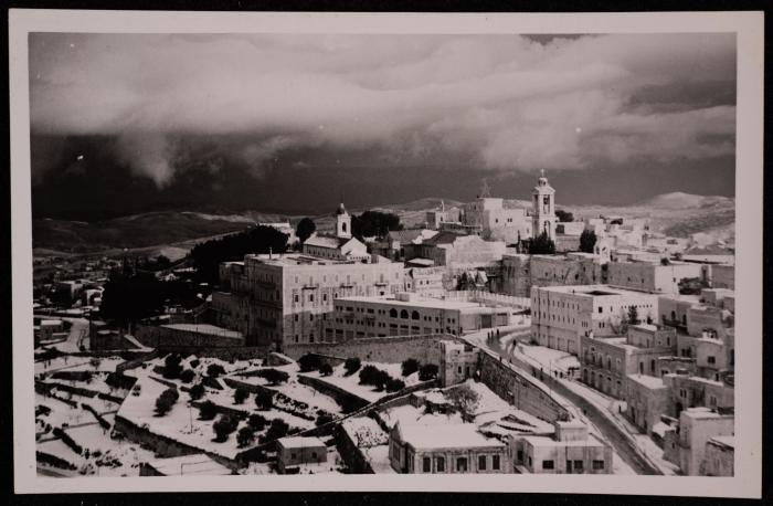 The Church of Nativity Street in Bethlehem, a Photograph by Yousef Albina, the 1920s-30s