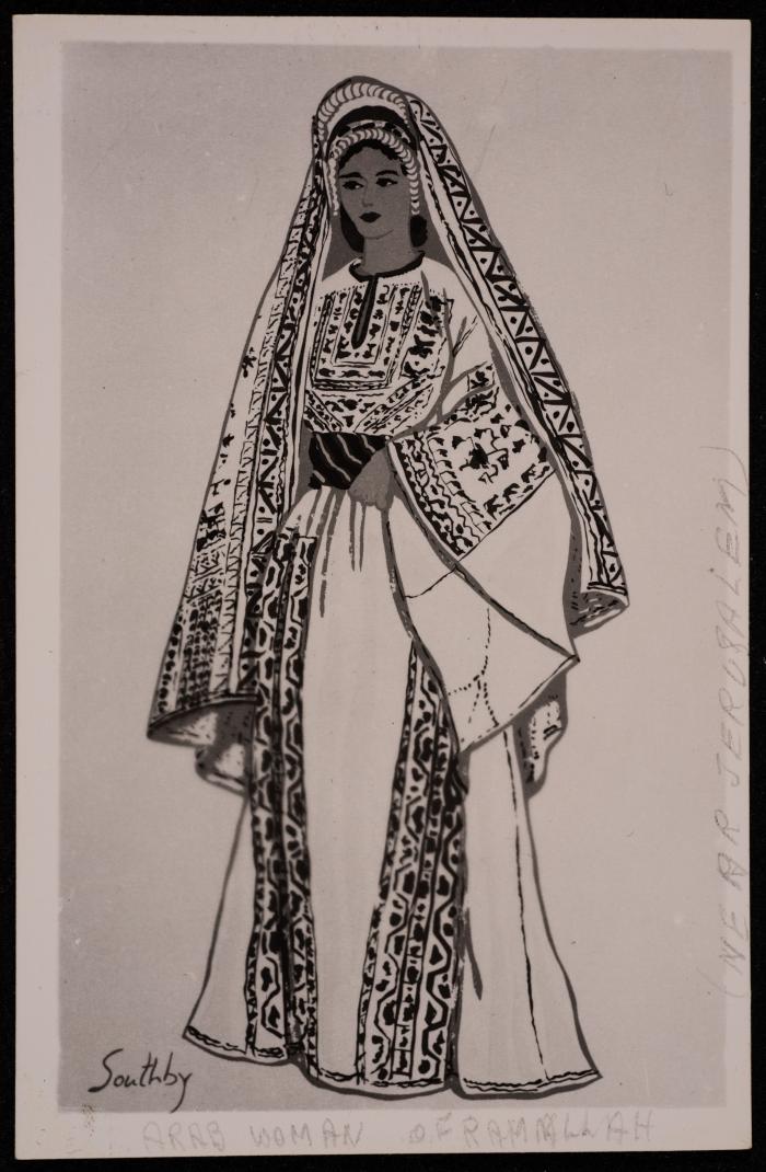 The Ramallah Thobe in Palestine, a Photograph by Yousef Albina, the 1950s