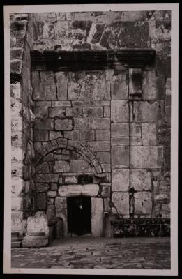The Church of the Nativity Small Door in Bethlehem, a Photograph by Yousef Albina, the 1920s-30s