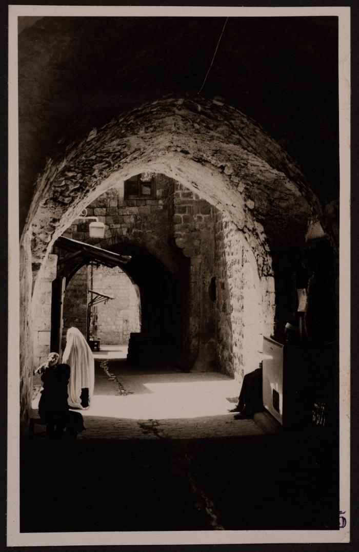 A Street in as-Sa'deyyeh Neighborhood in Jerusalem, a Photograph by Yousef Albina, the 1920s-30s