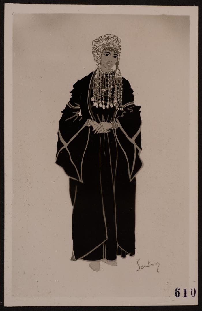 The Tamari Thobe of Bethlehem in Palestine, a Photograph by Yousef Albina, the 1950s