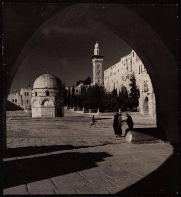 قبة النبي سليمان في ساحة الحرم القدسي الشريف، خمسينيات القرن الماضي