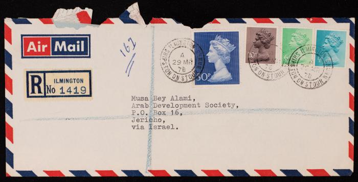 A Letter from London to Mousa al-Alami, 27 March 1978