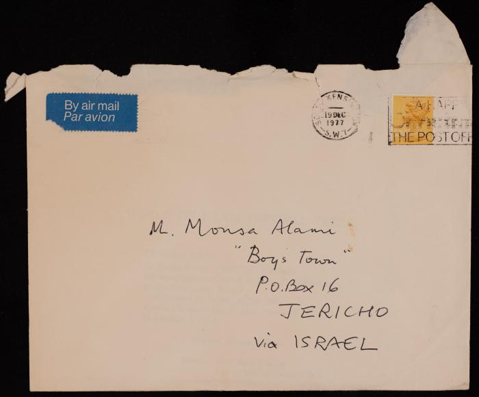 A Letter from John Davis to Musa al-Alami, 18 January 1980