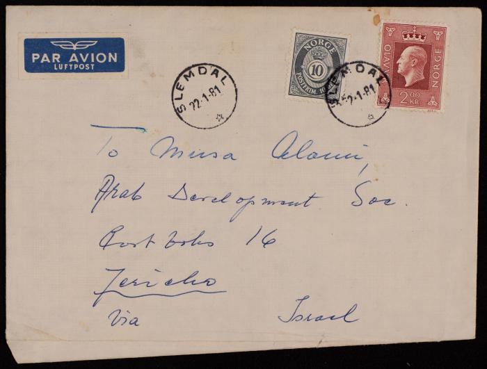 A Letter to Musa al-Alami, Oslo, 1981