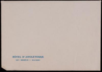 A Paper Clipping with a Header of the Hotel England in Geneva