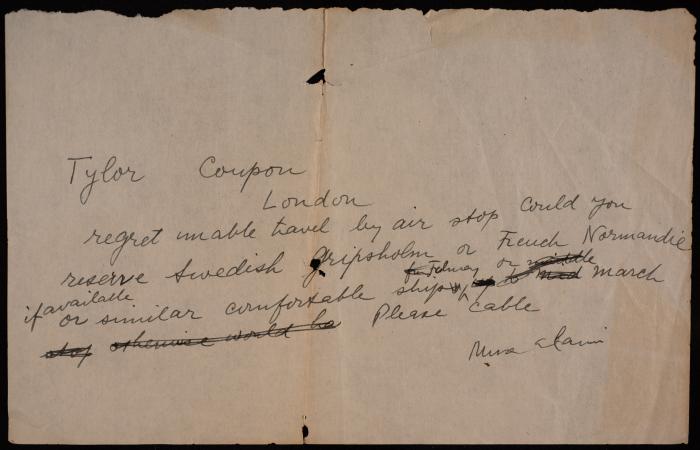 A Letter from Musa Alami to a Person Called Taylor