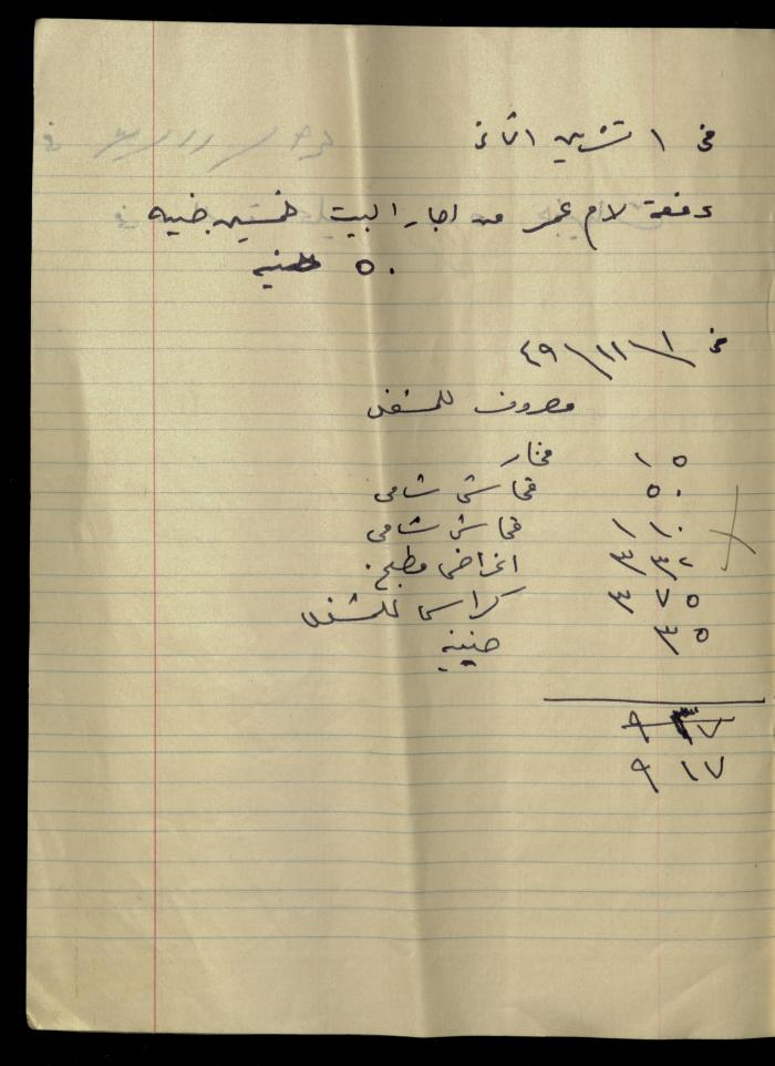 The Arab Development Society's Accounts Notebook