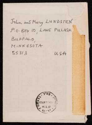 A Letter from Anders Sandvig to Musa Alami, Norway, 1977