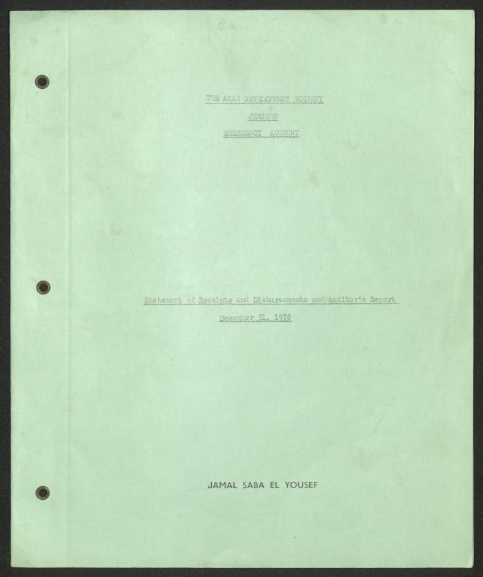 بيان المقبوضات والمدفوعات لجمعية المشروع الإنشائي العربي،31  كانون الأول 1978