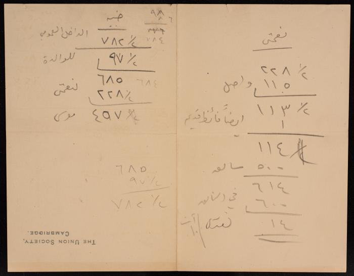 Accounts in the Properties of Musa Alami's Family, 1924