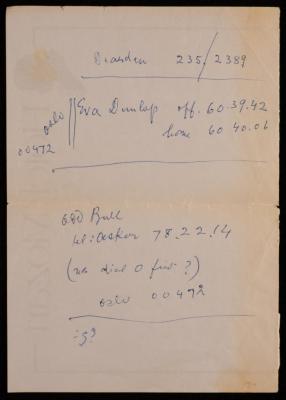 A Paper Clipping of Telephone Numbers