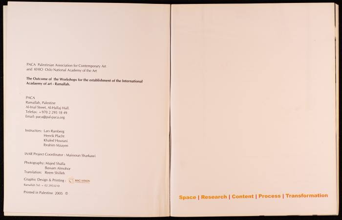 The Outcome of the Workshops in Ramallah and Gaza, 2005