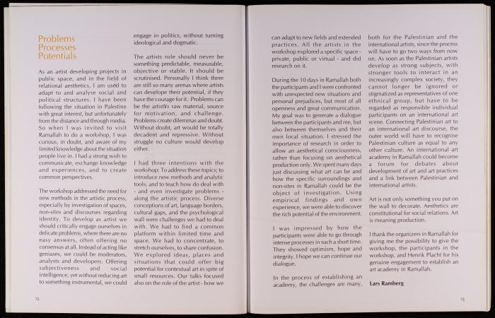 The Outcome of the Workshops in Ramallah and Gaza, 2005