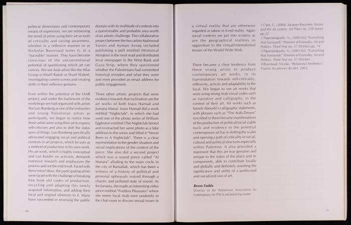The Outcome of the Workshops in Ramallah and Gaza, 2005