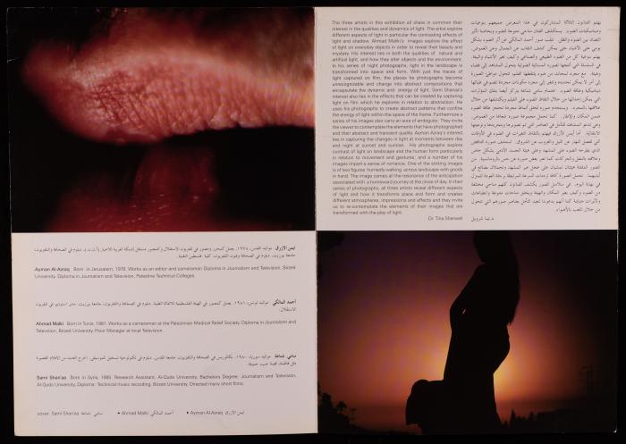 كُتيب عن معرض للفنانين أيمن الأزرق وأحمد المالكي وسامي شناعة