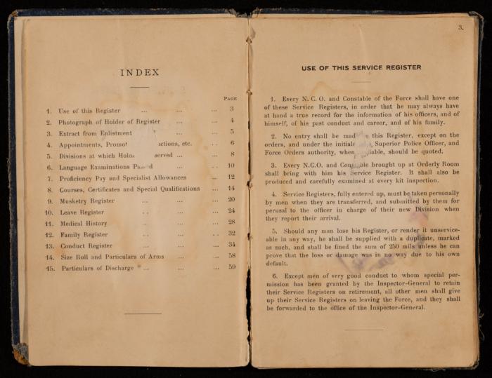 دفتر سجل خدمة لسعادة الجلاد، القدس، 1932