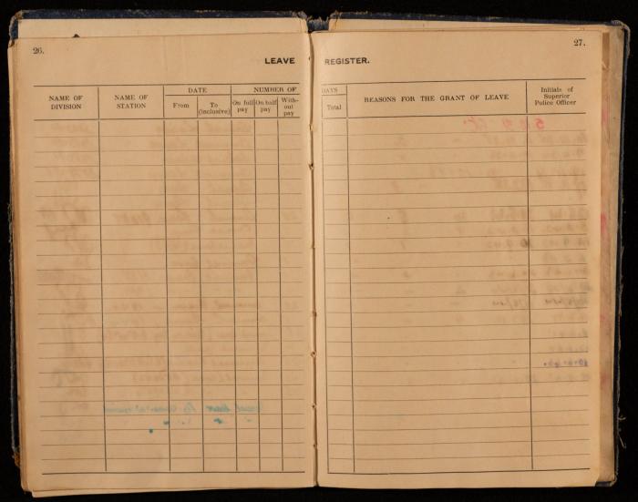 دفتر سجل خدمة لسعادة الجلاد، القدس، 1932