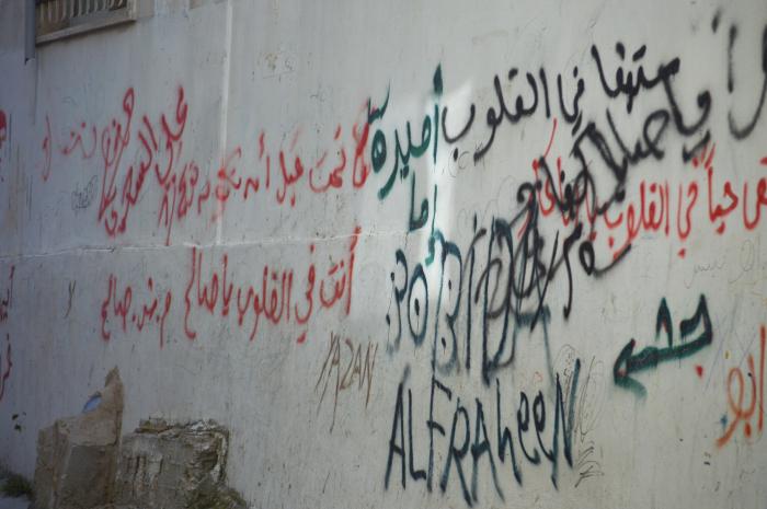 Patriotic Phrases and Slogans On a Wall in ad-Dheisheh Camp, Bethlehem, 2015