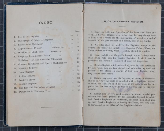 دفتر سجل خدمة لسعادة الجلاد، القدس، 1932