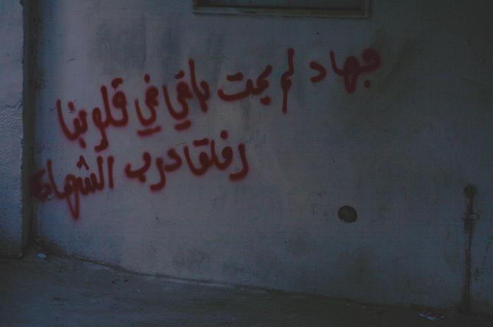 Patriotic Slogans and Phrases on a Wall in Dheisheh Camp 