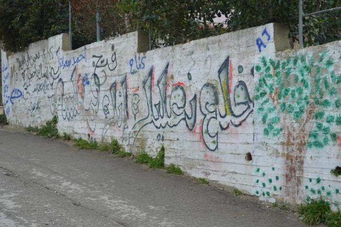 Patriotic Phrases and Slogans On a Wall in ad-Dheisheh Camp, Bethlehem, 2015