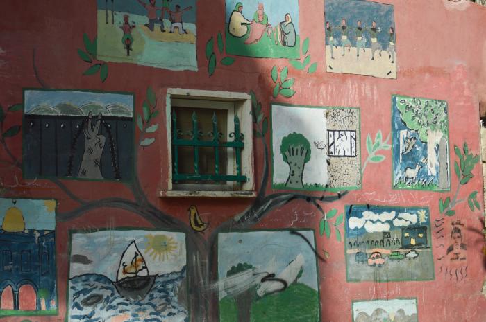A Photograph of Drawings on a Wall in ad-Dheisheh Camp, Bethlehem, 2015