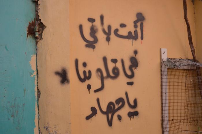 Patriotic Phrases and Slogans On a Wall in ad-Dheisheh Camp, Bethlehem, 2015