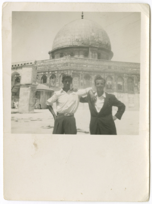 Majid Khẓair ʿlayan with his Friend ʿumar al-Issa ʿubayd at al-Aqsa Mosque