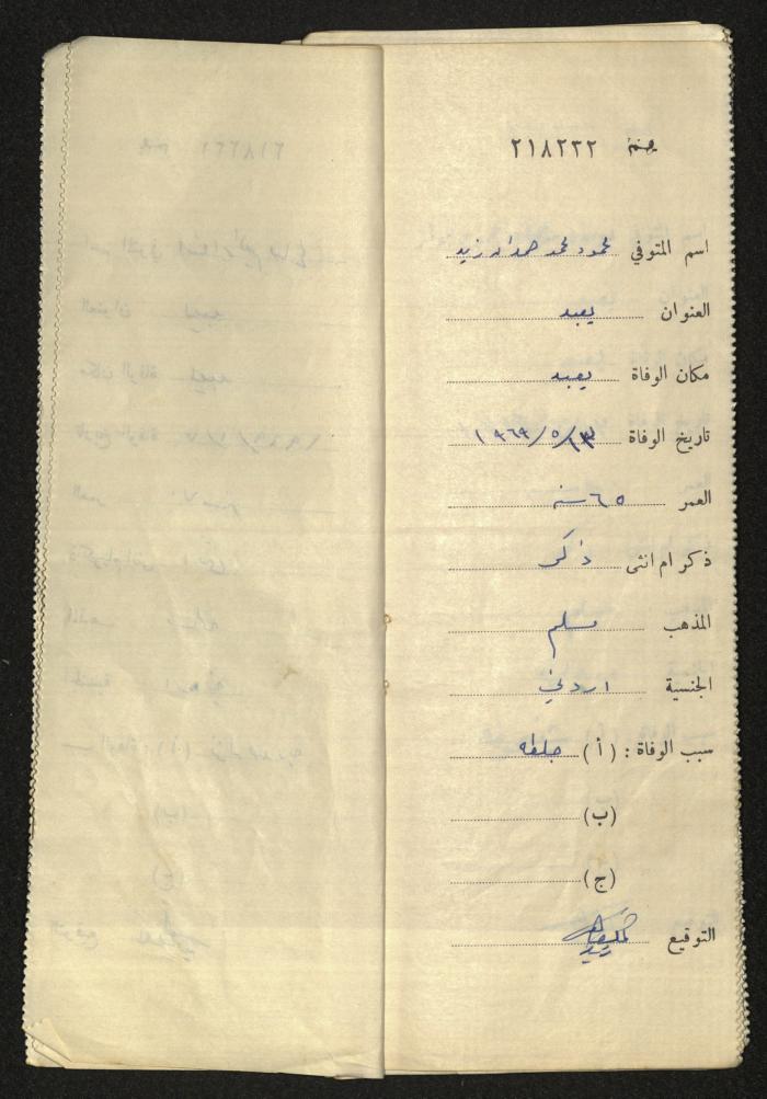 A Register of Deaths, Yaʿbad Town