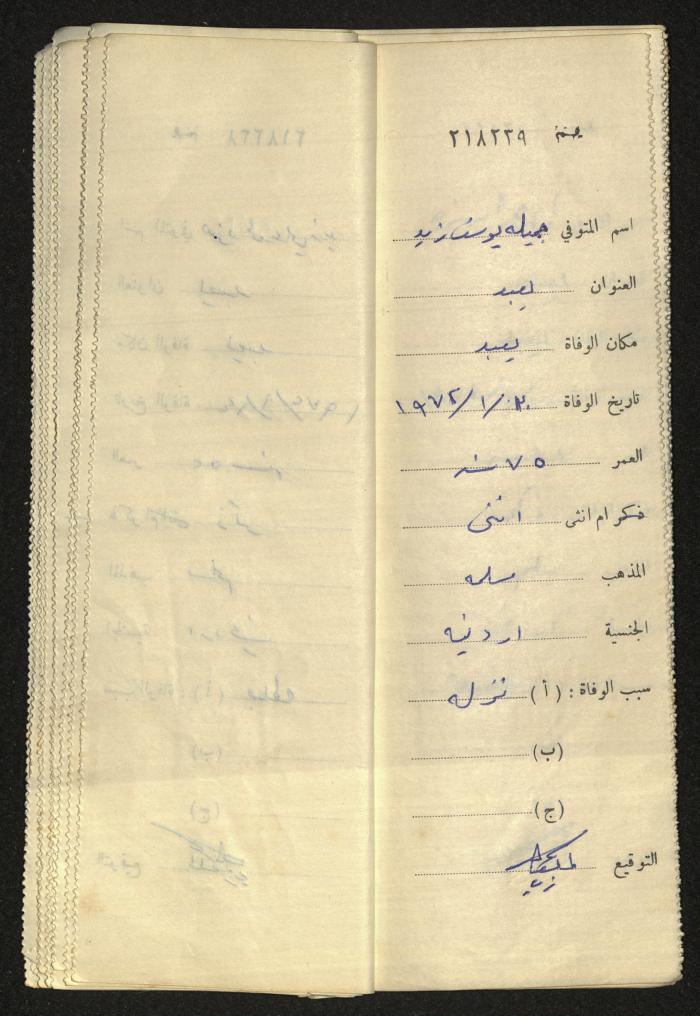 A Register of Deaths, Yaʿbad Town