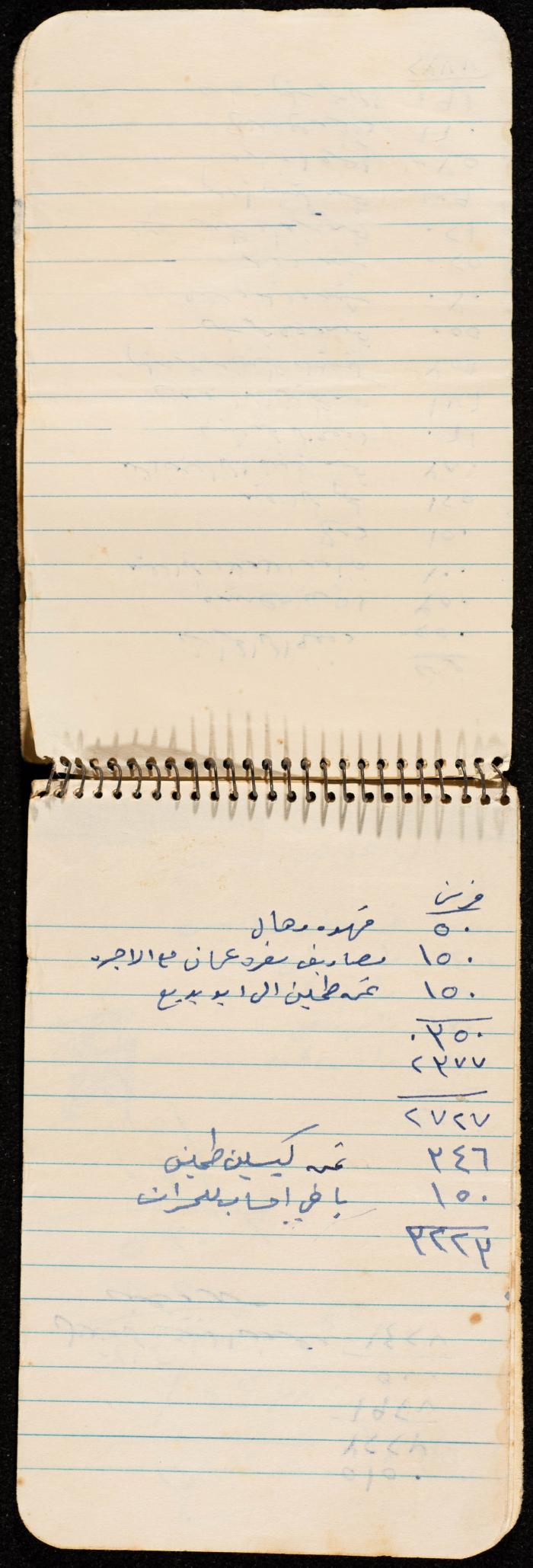 دفتر حسابات لشخص من عائلة زيد الكيلاني