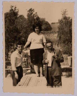 Hanna Nakkarah with His Children Naela and Tony, Tiberias, 1964