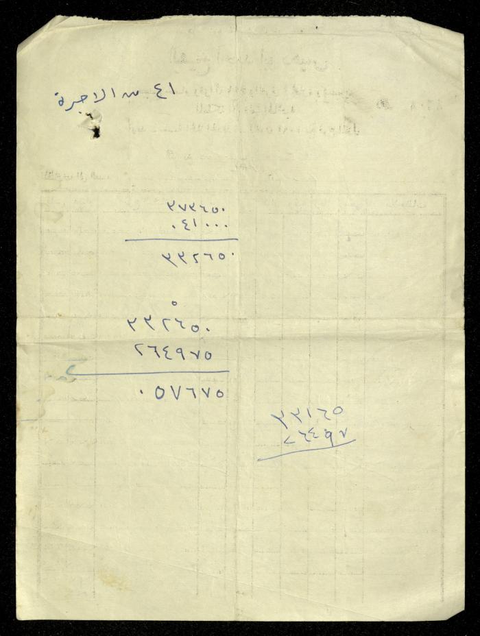 An Invoice by Sheikh Ahmad Abu Dhais Stores for Mohammad Ibregeith, 5 April 1969