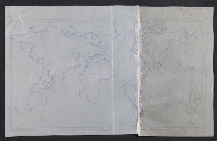  Painting by Fatima al-Muhib, Map of the World 