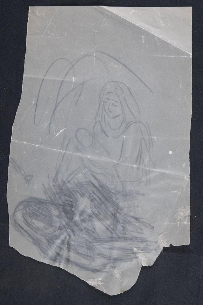 A Coal Drawing by Fatima al-Muhib