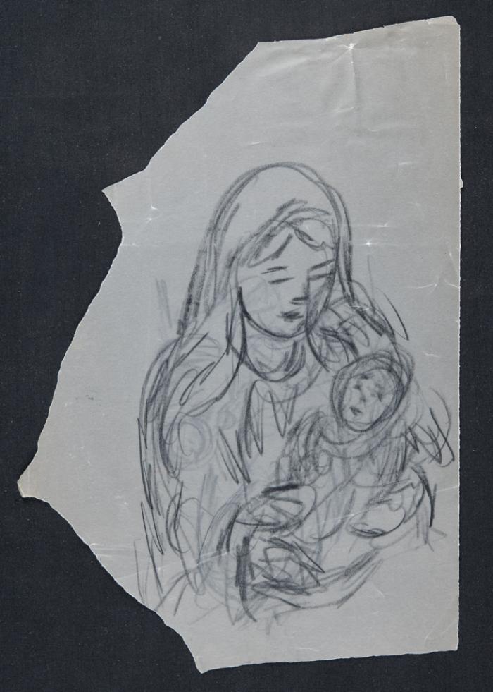 A Coal Drawing by Fatima al-Muhib