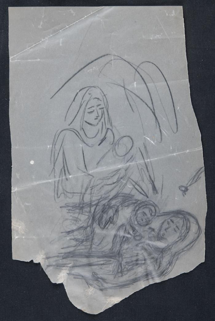 A Coal Drawing by Fatima al-Muhib