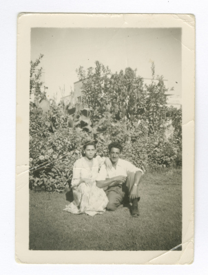 ʿali ʿubayd and his Wife Widad at a Garden in Baghdad